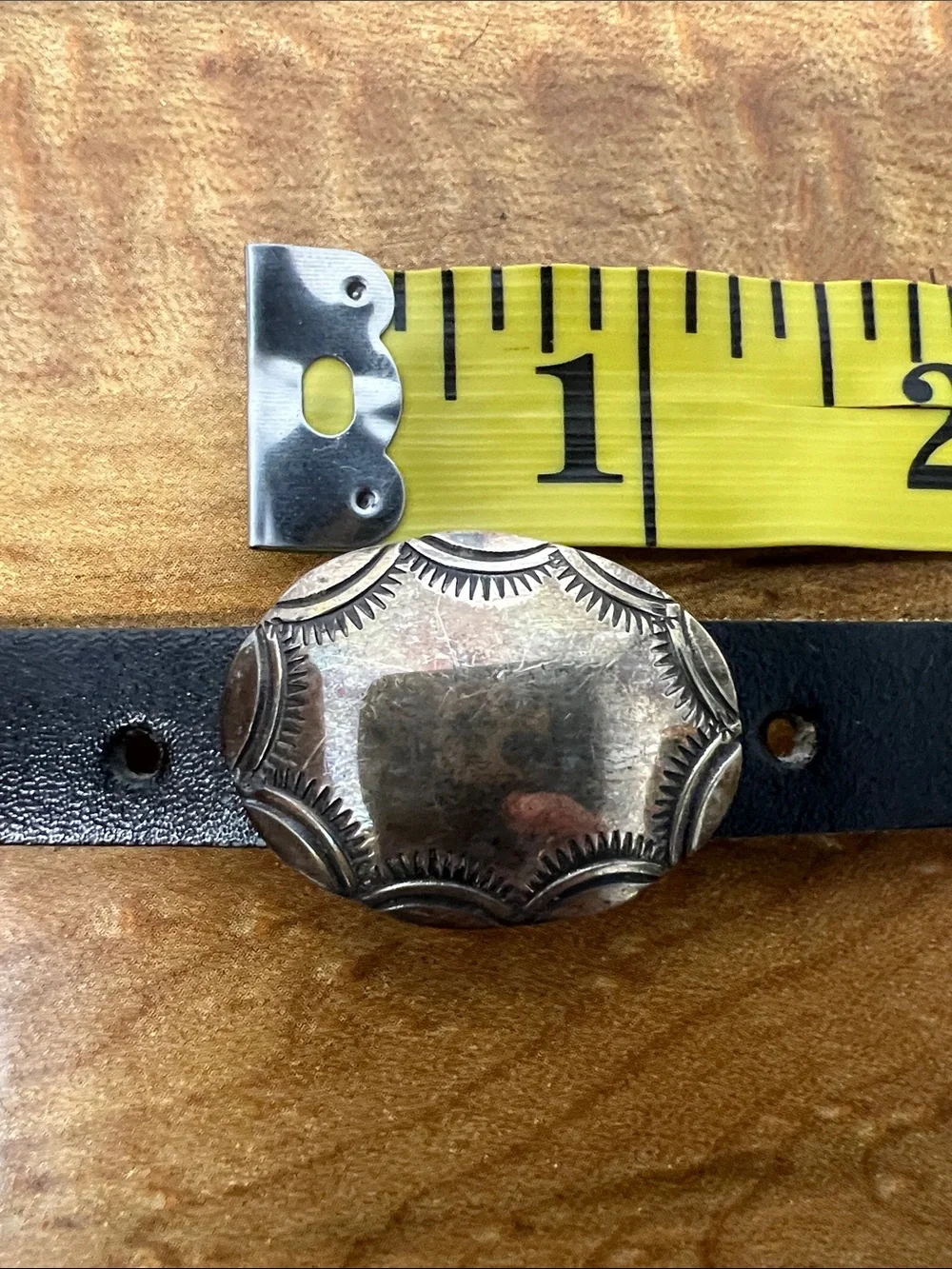 Vintage Mary Rita Padilla Sterling Silver Leather Concho Belt Navajo Native